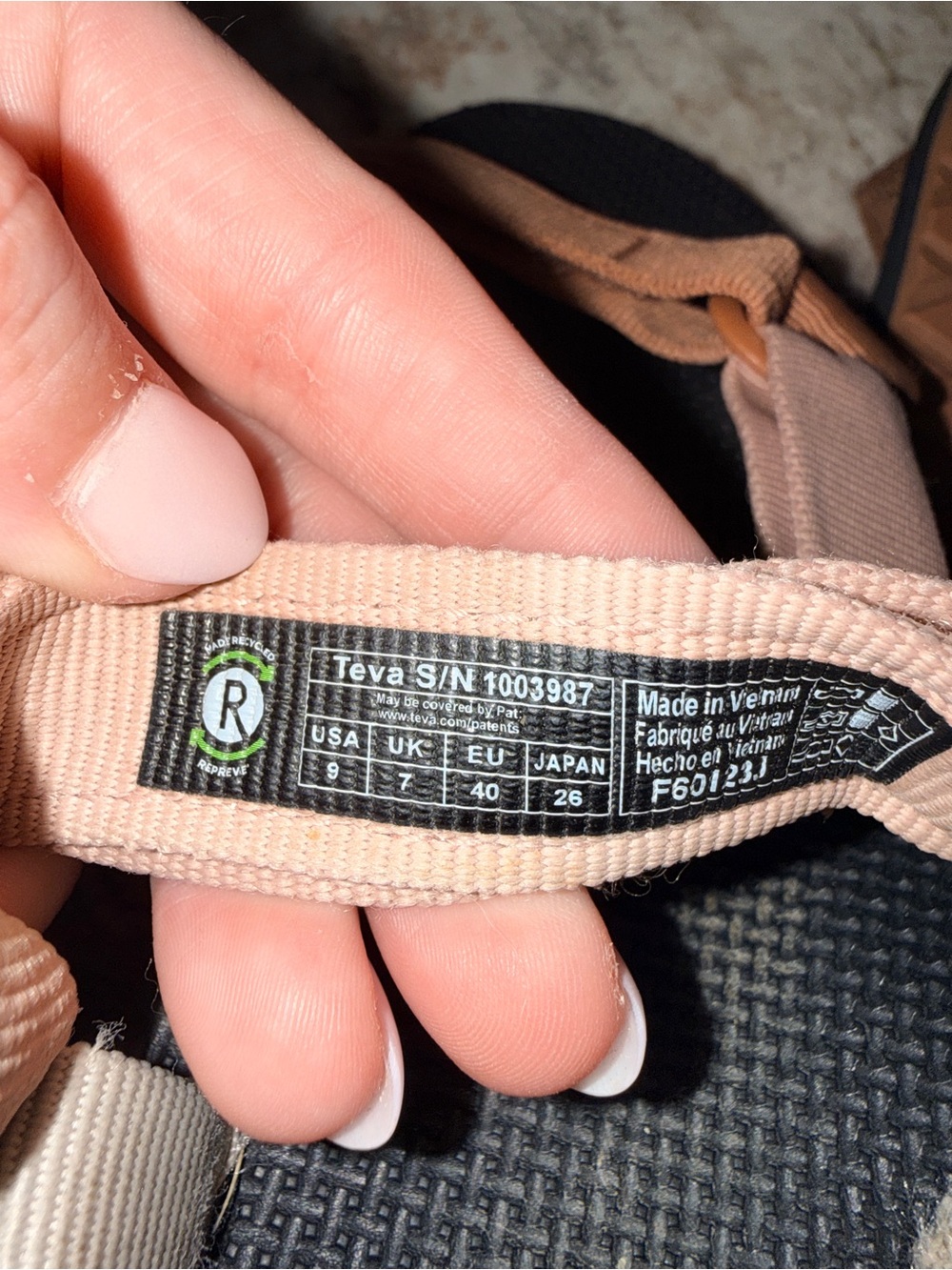 Teva Women's Two-Tone Strap Sandals in Black, Beige and Tan - Picture 5 of 5